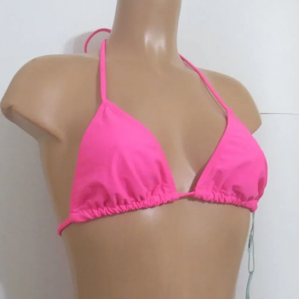 Fashion Nova Maui Pink Mix & Match Triangle Bikini Top & Side Tie Bikini Bottoms